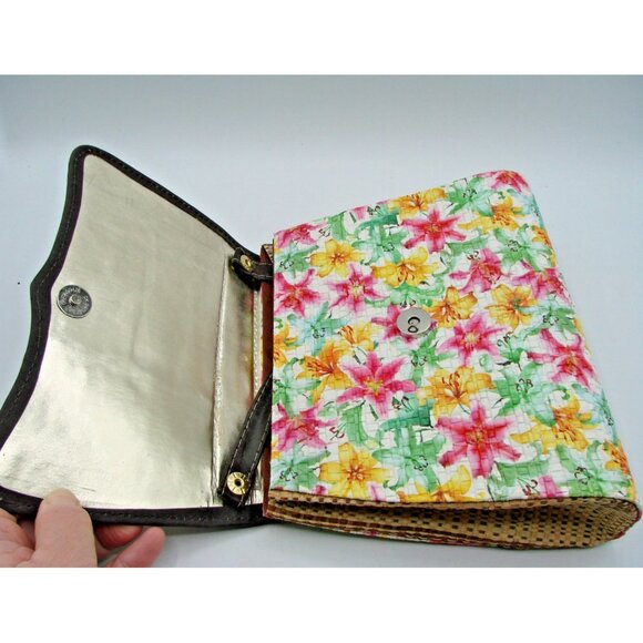 Rattan Floral Hand Bag Removable Crossbody Strap Island Boho Nature Country Vtg - Picture 4 of 12